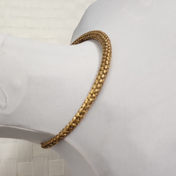 Nine West Gold-Toned Woven Open Cuff Choker Necklace - Picture 3 of 9